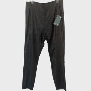 LYSSE Vegan Buffed Faux Suede Leggings Women's XL Black High-Waisted Comfort New